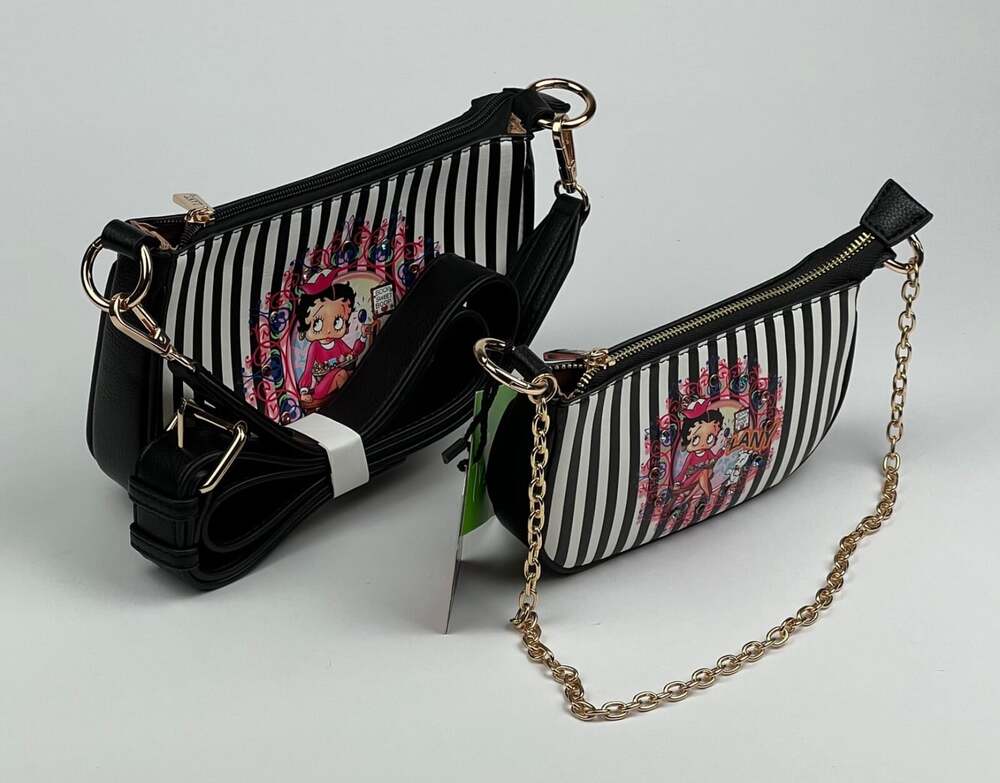 NEW! Betty Boop Womens Lany Vegan Crossbody with Chain Shoulder Bag - Picture 5 of 5